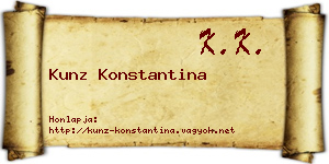 Kunz Konstantina névjegykártya